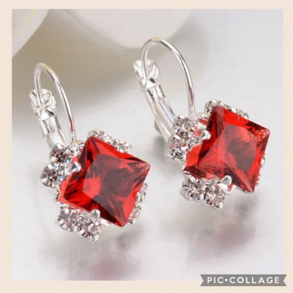 JUST IN! Sparkling Red Hypoallergenic Lever Back Earrings HP